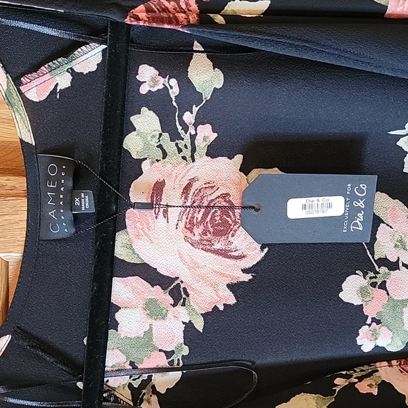 2X Black Floral Kimono Cardigan - Picture 3 of 3